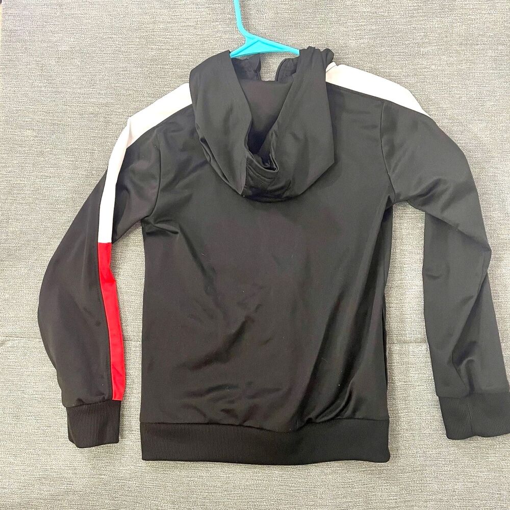 Puma Boys Hoodie Full Zip Track Jacket Youth Size M 10-12 Black Red Logo - Picture 2 of 3